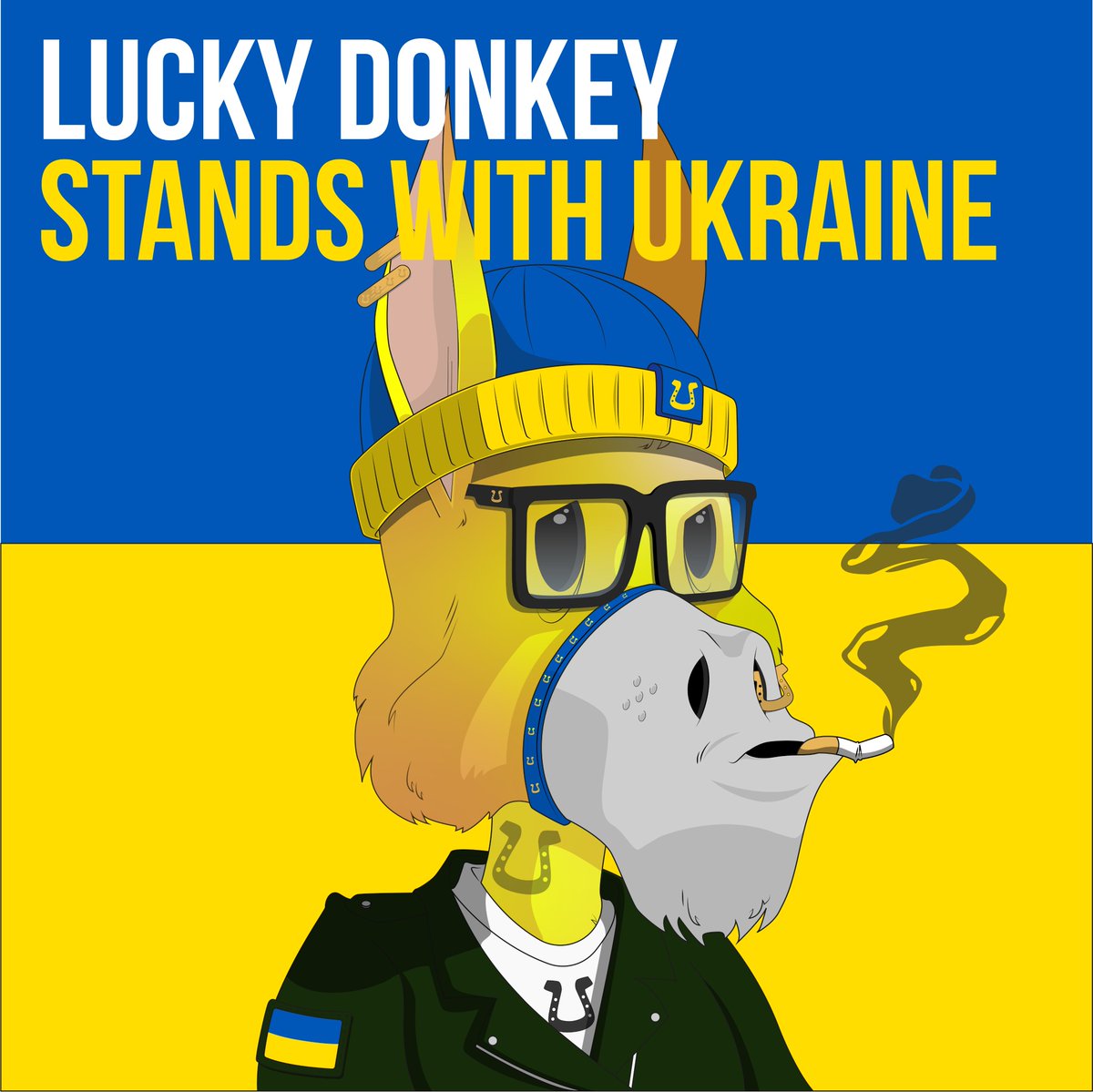 Lucky Donkey stands with Ukraine!🇺🇦
opensea.io/assets/matic/0…

#NFTs #nftart #nftcollectors #NFTCommmunity  #NFTdrop #NFTProject #OpenSeaNFT #NoWar #Ukraine #StandWithUkriane