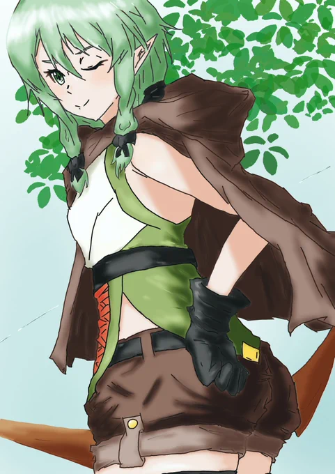 エルフちゃ!!!!!!!!!!!!!!!!!できるようになったこと、至らないことを、それぞれ感じた絵になった…。次はどんな絵を描こうかな 