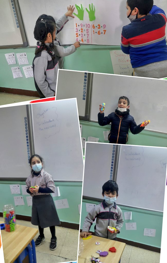Ghina_00's tweet photo. Grade1 learners represented addition using things they got them from their houses and presented their projects also about addition😍#Addition➕ @MakAishaSchool @FawziehHn https://t.co/NrO0rveacA
