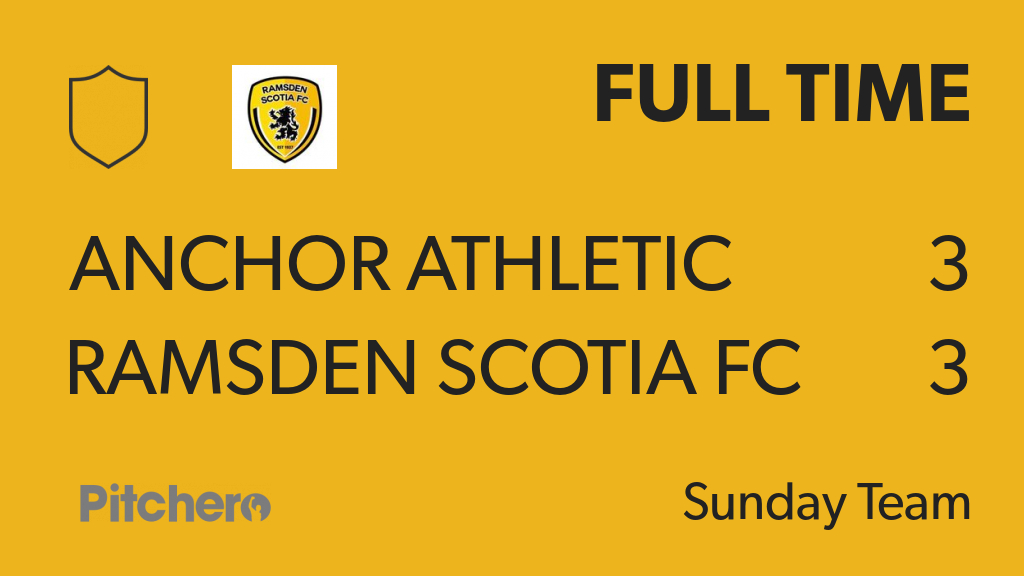 RamsdenSunday's tweet photo. FULL TIME: Anchor Athletic 3 - 3 Ramsden Scotia FC
#ANCRAM #Pitchero
https://t.co/ci9mxg1QMC https://t.co/HpTcMYpAYk