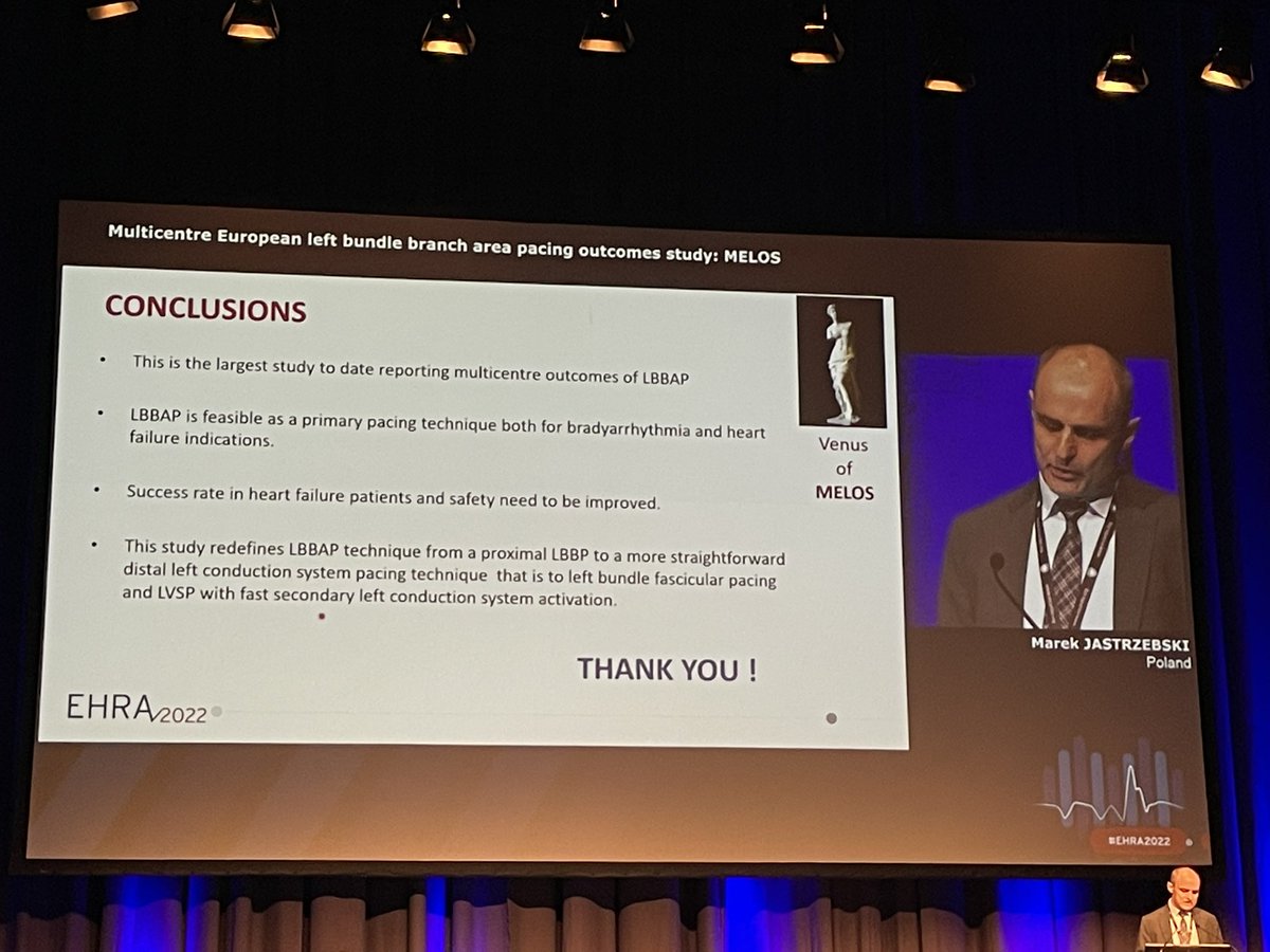 First presentation in the multicenter European registry on #LBBP. Great presentation of @Marek_Jastrz_EP. 👏 Study shows importance of collaboration 💪🏻. @curilakarol @edobressi @MargaridaPujol @Dominik_Linz @DavidDuncker @harry_crijns @HeckmanLuuk @HaranBurri @EHRAPresident