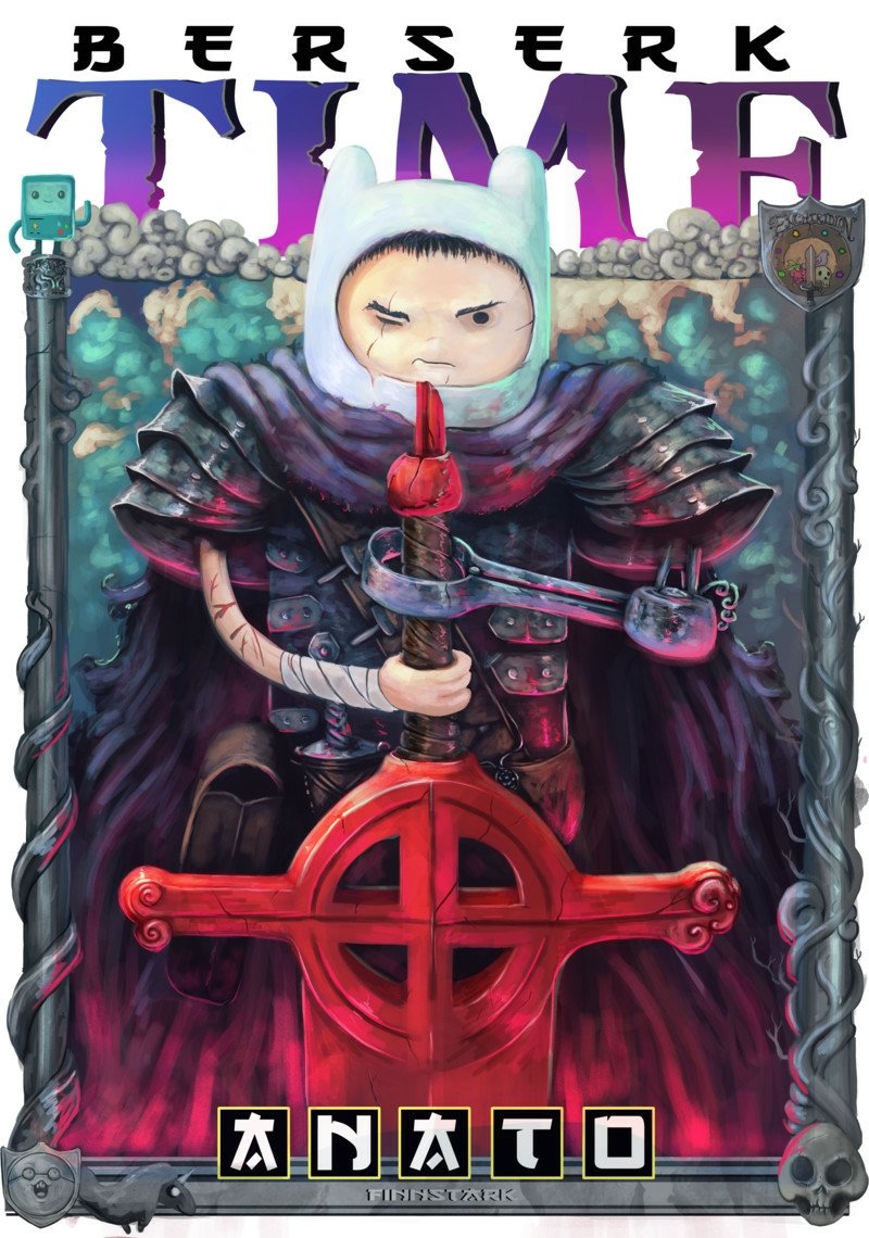AFinnstark's tweet photo. Berserk TIME !

Artwork made 5 years ago, it was totally fun trying to reproduce the cover of #Berserk with an #adventuretime vibes :)
Print : https://t.co/sbGwSVxGcT
Displate : https://t.co/Q5En0OEXwy https://t.co/bGjRqTfIo2