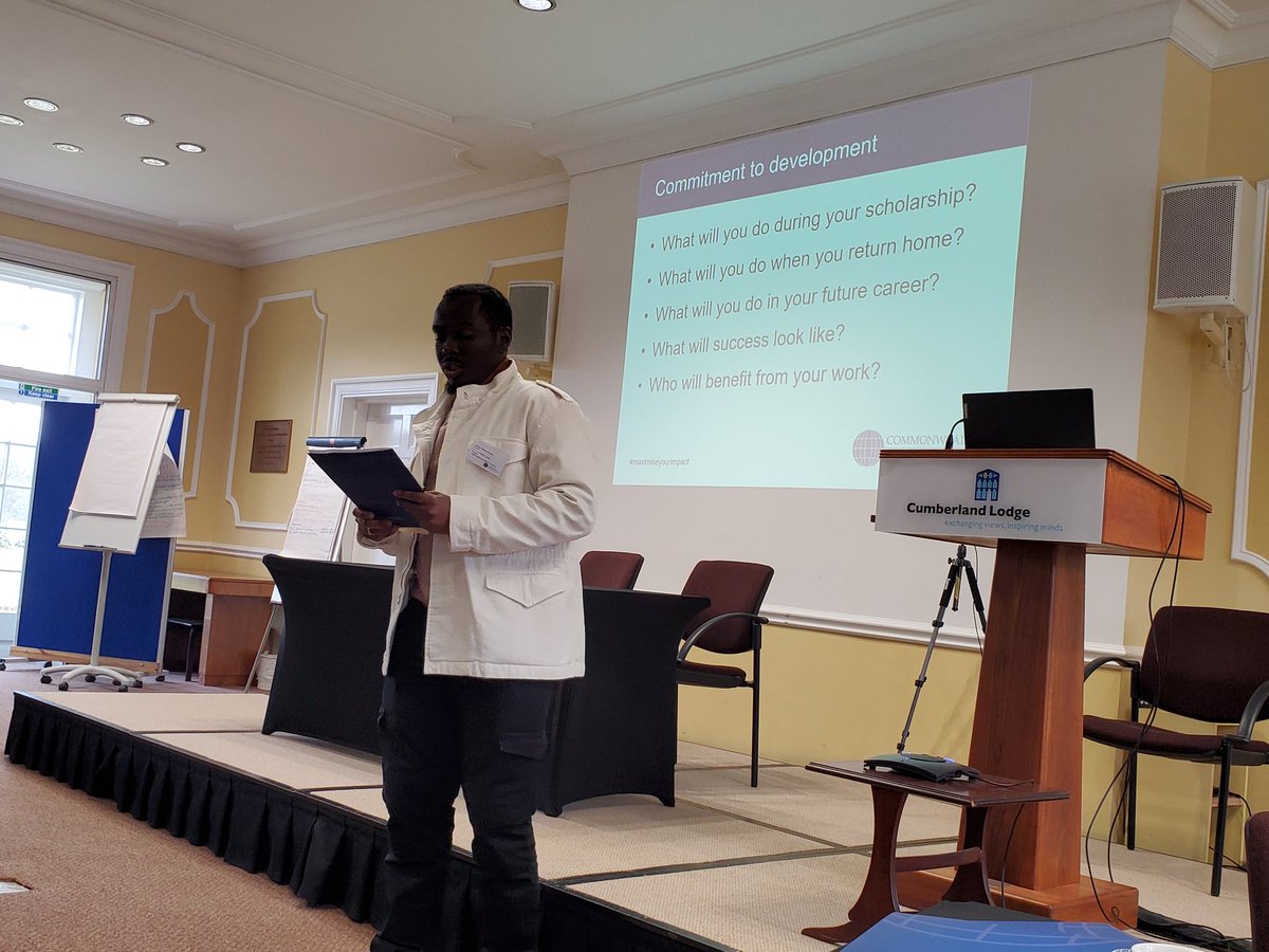 commschols's tweet photo. #Commonwealth Scholars are focusing upon sustainable solutions to development issues through targeted advocacy work and stakeholder engagement: in this final presentation session we heard about each others' common and specific areas of focus @CumberlandLodge #leadersindevelopment https://t.co/E359UiVADn