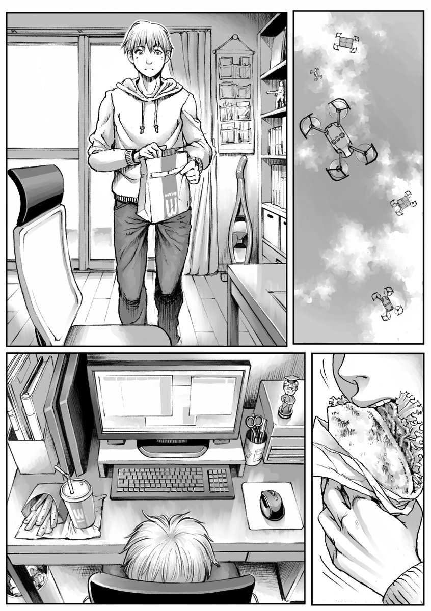 ダウンロード版haydeeの加筆ページ(OP)。今回は背景も一部デジタルで作画してますが、そんなに違和感ないですね。デジタルだから早く描けるというわけでは全然ないですが(笑)。 