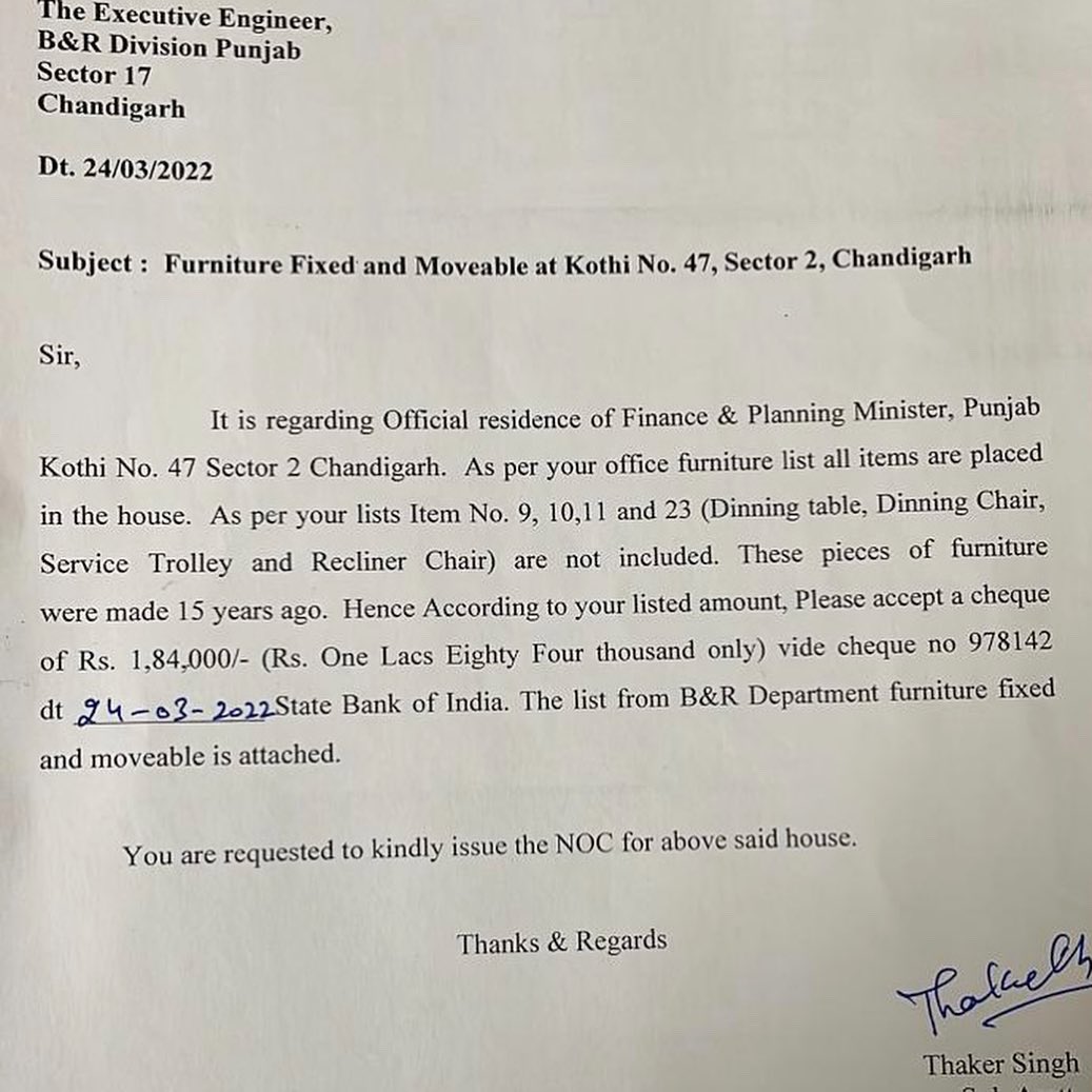 MSBADAL's tweet photo. False &amp; incorrect information is being propagated about some “missing” items from the govt house that I recently vacated. Unfortunately these  allegations were posted by Daily Post Punjabi. No one contacted me for a fact-check or verification. (1/2) https://t.co/PdRAVvDw5m