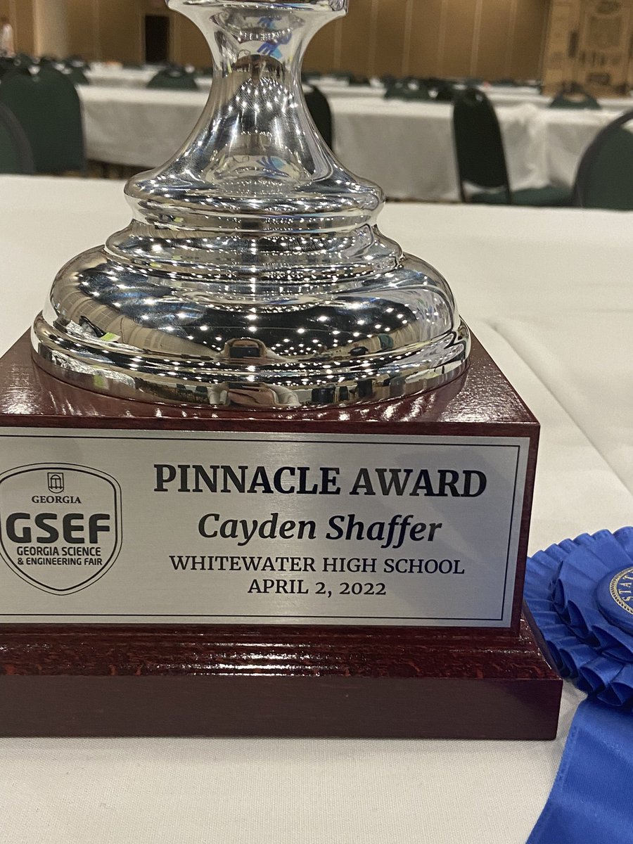 teacherkoz's tweet photo. This kids keeps amazing me!  Top science fair project in the state (pinnacle award) goes to senior Cayden Shaffer!  ISEF, here we come! https://t.co/5vNt7OndM4