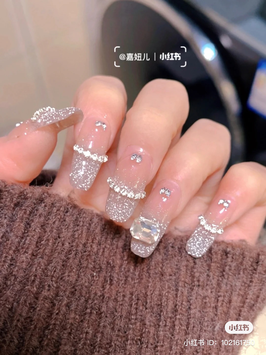 シルバーマグネット　ワンホンネイル　キルティング　ネイルチップ bdb0e055f65eb3b747119b117bd90a