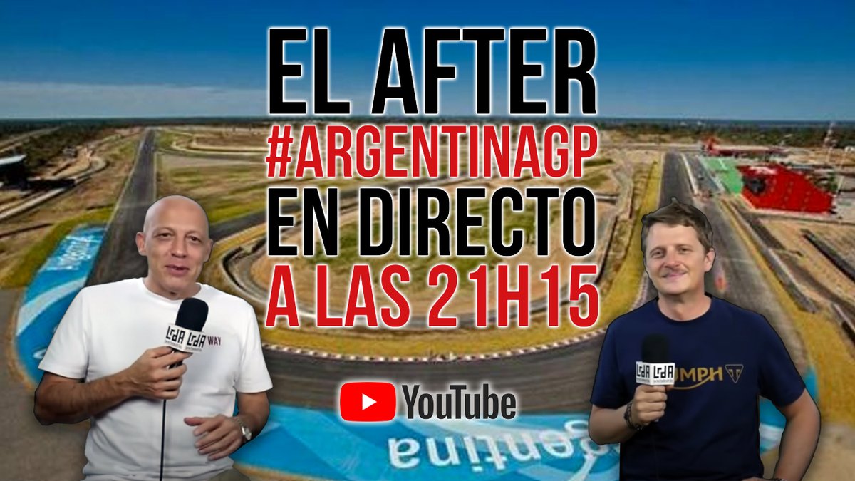 larectadeatras's tweet photo. Os recordamos que tras la carrera de #MotoGP del #ArgentinaGP -21h15 (España)- tendréis el mejor análisis en nuestro canal de YouTube. 

Pincha el enlace 👇
▶️ https://t.co/99Pq8kjaK1

#larectadeatras #Moto2 #MotoGPisBack #Moto #Directo #Live #Streaming #MotoGPFans #Motorcycle https://t.co/duVIZdd34I