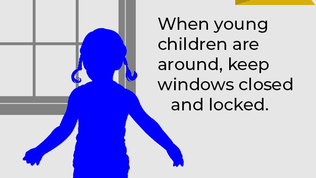 WindowSafetyTF's tweet image. It&apos;s officially #WindowSafetyWeek! Each day from April 3-9, we will share a #windowsafety tip. Please share! Tip 1: When young children are around, keep windows closed and locked.