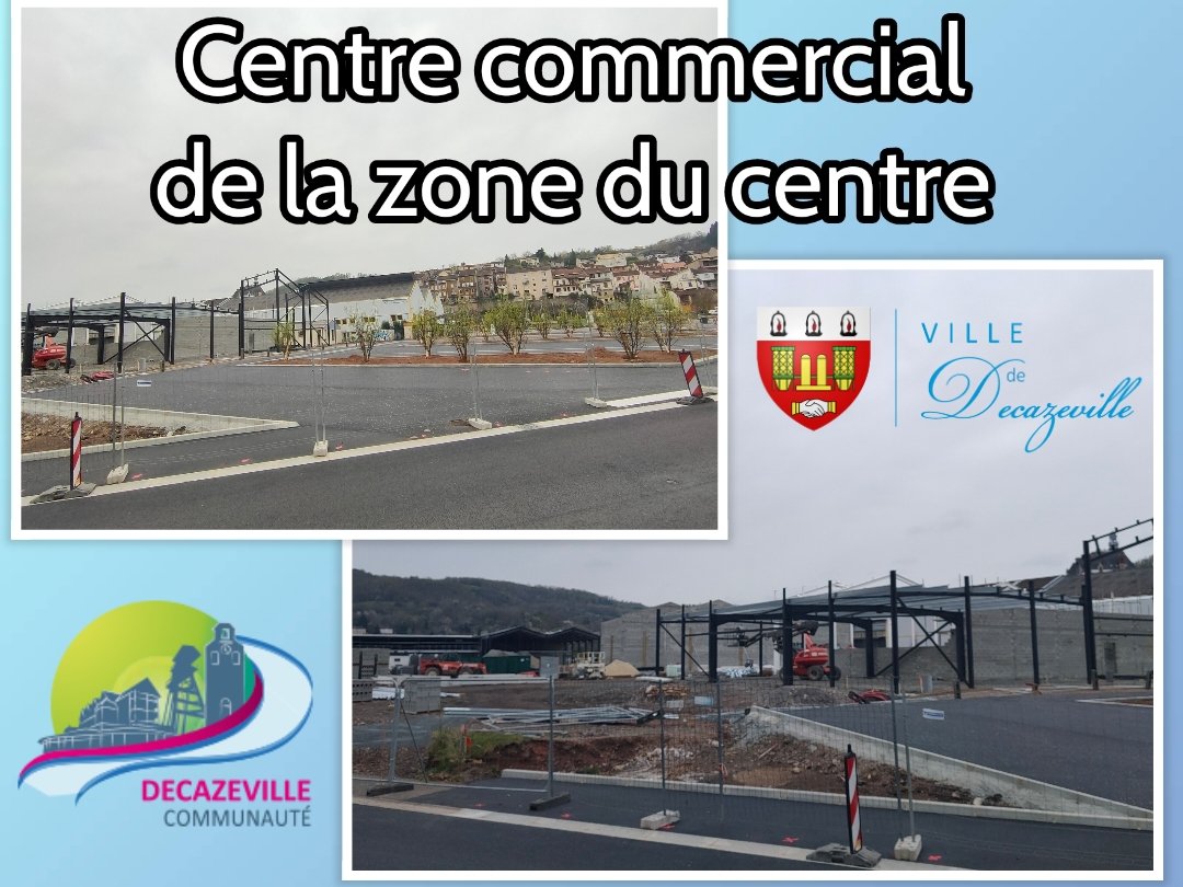 Les travaux de construction du centre commercial de la zone du centre à #decazeville prennent tournure ! 

Dans le même temps, les travaux d'aménagement des abords sont pratiquement achevés.

👉 D'ici six mois, la zone du centre offrira un nouveau visage à Decazeville 

#Aveyron
