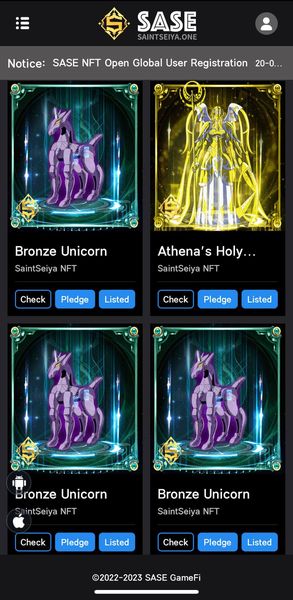 SASENFT888's tweet photo. Saintseiya Games has completed the registration and officially snapped up the blind box to obtain SASE NFT, which can be sold on the trading floor or pledged for mining. https://t.co/GAxREKFgWp