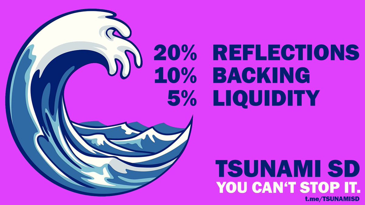 See how this community brings the Tsunami to be big, everyone is free to be creative to advance this community.

Tsunami has very good tokenomics, simple to get rich by BUY, HOLD and Get rewards 🤑💰

#TSUNAMI🌊 #FEG #ROX #SmartDeFi