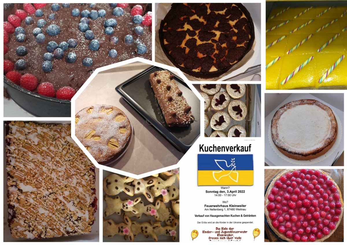 Wenn man gerade durch die Gemeinde läuft duftet es aus einigen Häusern nach leckeren Kuchen und man bekommt jetzt schon hunger.

Die letzten Kuchen sind in den Öfen und werden noch Dekoriert und ab 14Uhr könnt ihr Sie bei uns im Feuerwehrhaus erwerben

ffw-kleinweiler.org/die-vorbereitu…