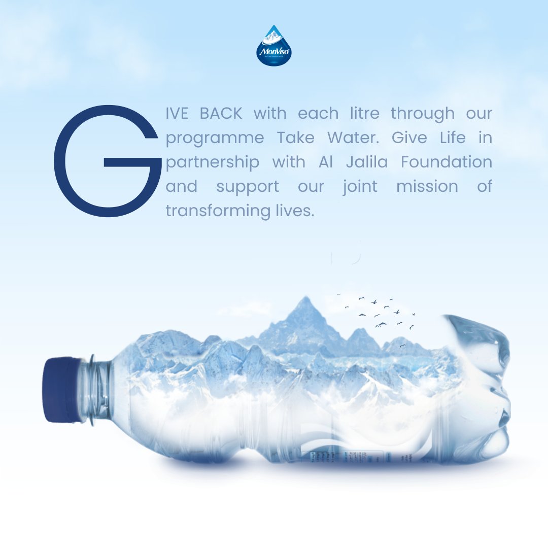 MonvisoWater's tweet photo. Did you know that with each litre of #MonVisoWater you make a difference and support us advance medical research, treatment and education through our Take Water. Give Life initiative in partnership with @aljalilauae?

#BrandWithAHeart #Hydrate #GiveBack #Recycle #WakeUpToMonViso https://t.co/PRWufMfujn