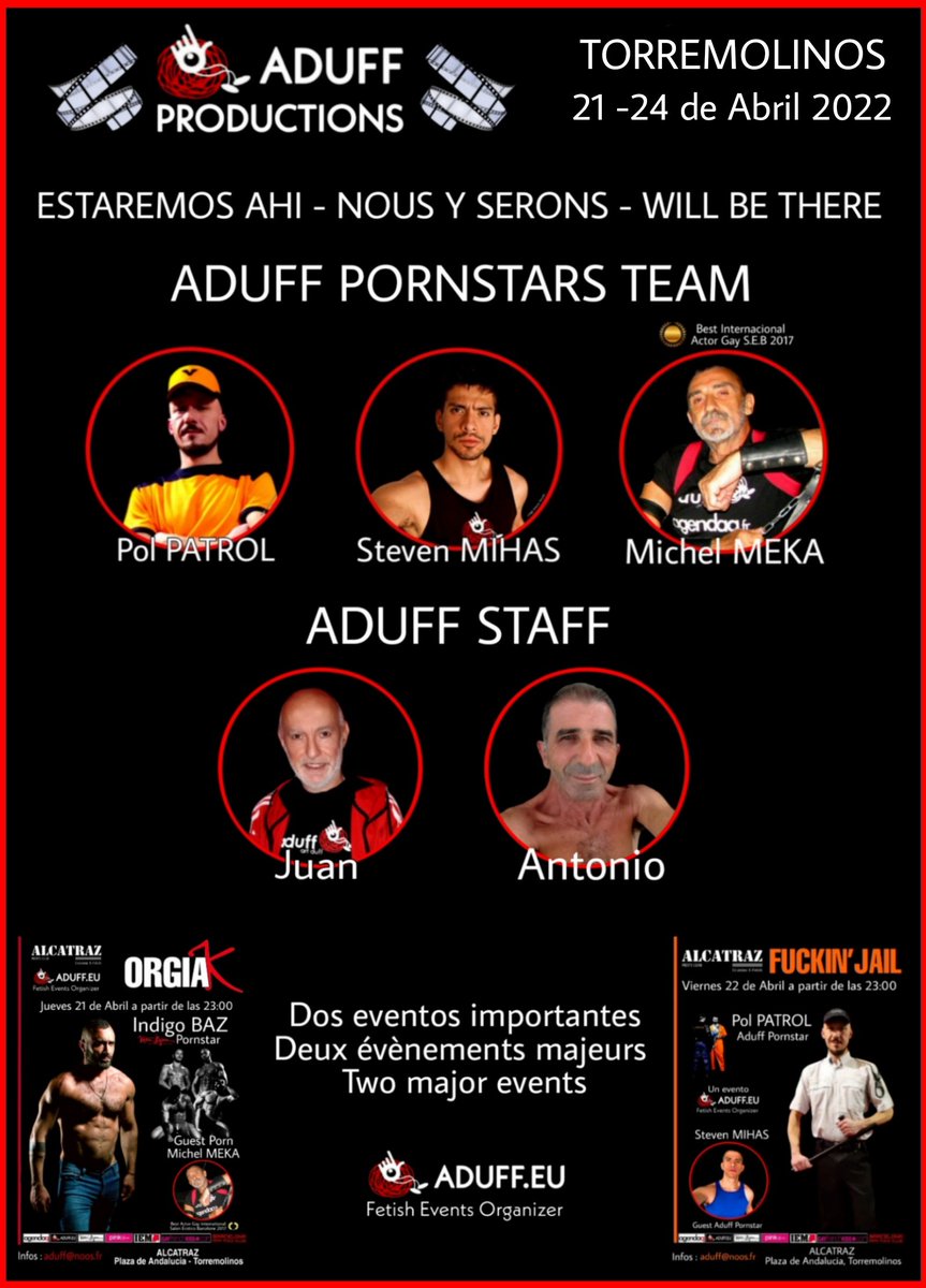 MICHELMEKA1's tweet photo. 👍👍👍 Ça arrive à grands pas...
Deux super soirées très chaudes organisées par #ADUFF avec @BazIndigo
(Kristenbjorn Pornstar)
Rendez-vous à Torremolinos 🤪🐷
@ADUFF_NET
@AgendaQ
@PinkTVFR
@rawfuckklub
@GayBcnPorno https://t.co/eJWbxBSta6