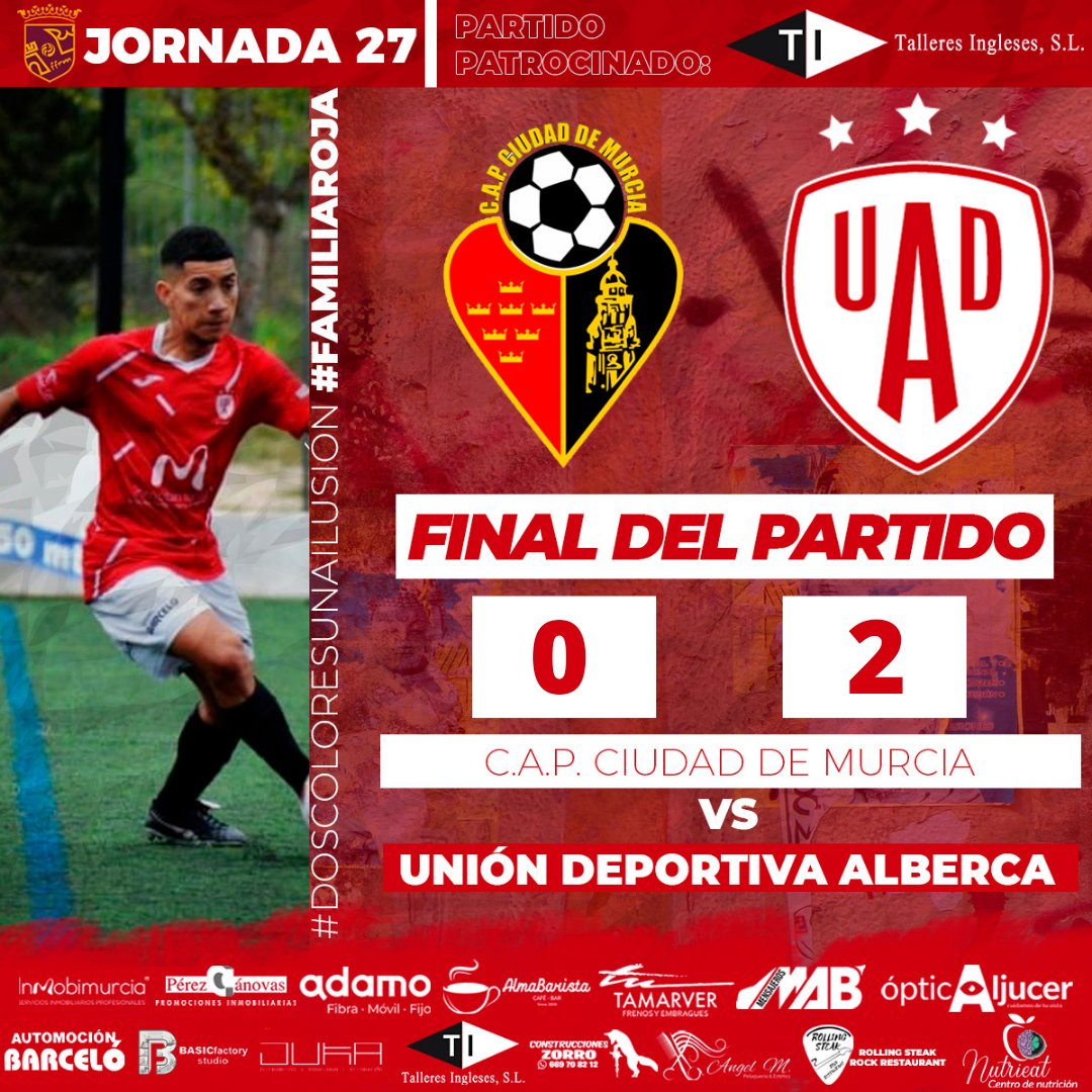 ➕3️⃣ puntos ¡¡VAYA FINAL DE TEMPORADA!! ✅✅

Otra victoria y ya es la quinta consecutiva 😍😍

⚽ 0-2 (Manu Peñas y Pitín) en el Campo Municipal 'José Barnés'.

🤝 Partido patrocinado por TALLERES INGLESES S.L.

#DosColoresUnaIlusión #FamiliaRoja⚽❤️