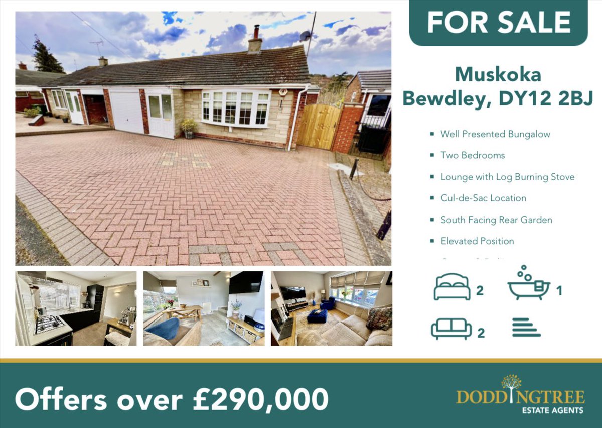 New on the market - For Sale! 
Muskoka, #bewdley 

Well presented two bedroom bungalow, in an elevated position. DM, Call or WhatsApp 01299 488870.
#wyreforest #worcestershire #rightmove