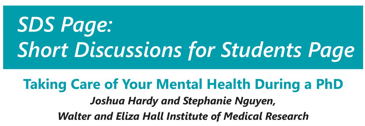 A PhD in science can be stressful. In our article for Australian Biochemist Magazine, <a href="/StephNguyenPhD/">Stephanie Nguyen</a> and I share our experiences as PhD students and what we learnt about taking care of our mental health. Hope it's helpful for other PhD students. <a href="/ITSASBMB/">ASBMB</a>
asbmb.org.au/magazine/stude…