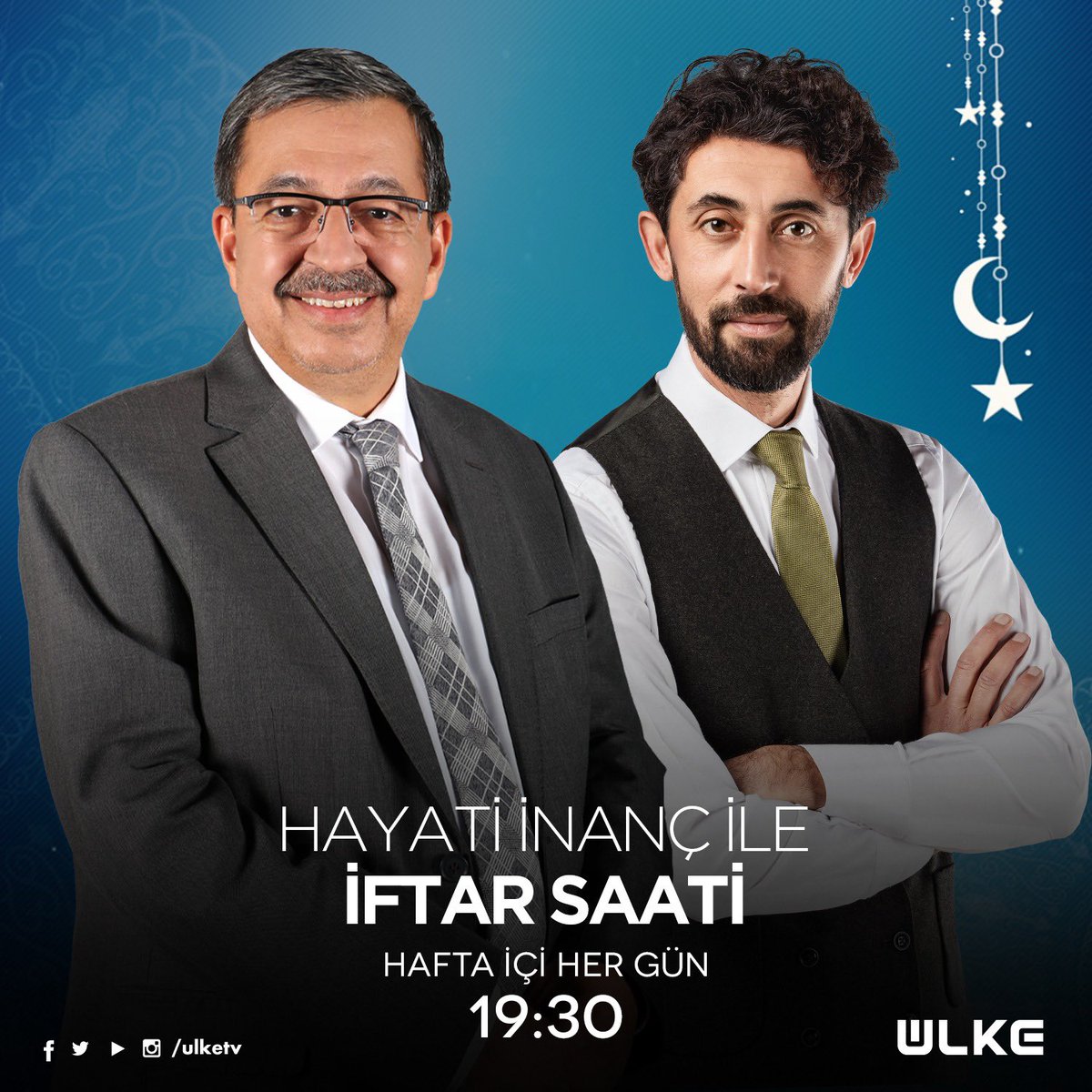 mehmetercantv's tweet photo. Ramazan-ı Şerif boyunca iftar saatinde @ulketv ekranlarındayız. @hayatiinanc https://t.co/fhq4YWWbx3