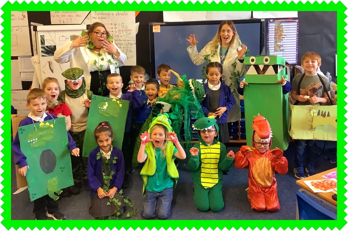 DeltaStrand's tweet photo. HMS Rainbow enjoyed their Dinosaur day which ended their topic in style!
The children looked amazing in their Dinosaur costumes and visited every class to share their prehistoric learning! @DeltaStrand #DinosaurFun
#DeltaStrandTopic @Talk4Writing #DeltaStrandScience @mrirvingd https://t.co/WoSg6aHabW