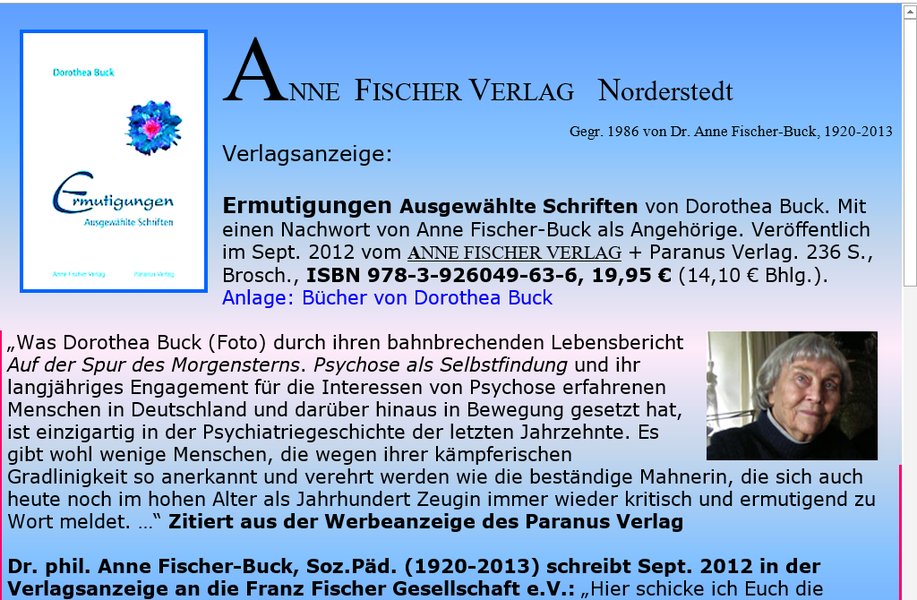 fischernorders2's tweet photo. Dorothea Buck als #Mutmacherin #Zeitzeugin in der #Psychiatrie in der #NS_Zeit #Psychose-Seminar #Schizophrenie #Schriften #Bücher #Verlag #Buchhandlung #Verkauf Norderstedt Neumünster https://t.co/A0Roc9xpe1 https://t.co/hJnWacsnI4