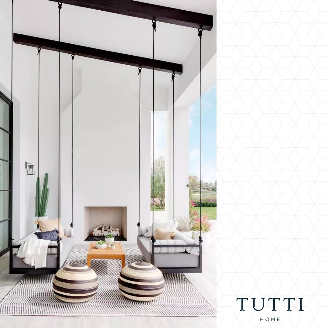 Some Sunday Inspo, getting us in the mood for the summer season. Pair of swinging sofas in an outdoor lounge is a dream. (Image: pinterest repost)

#TagYourTutti #tuttihome #tuttiinteriors #tuttiloves 
#northernstyle #tuttidesigns #layeredtexture #workingmummylife #interiordose