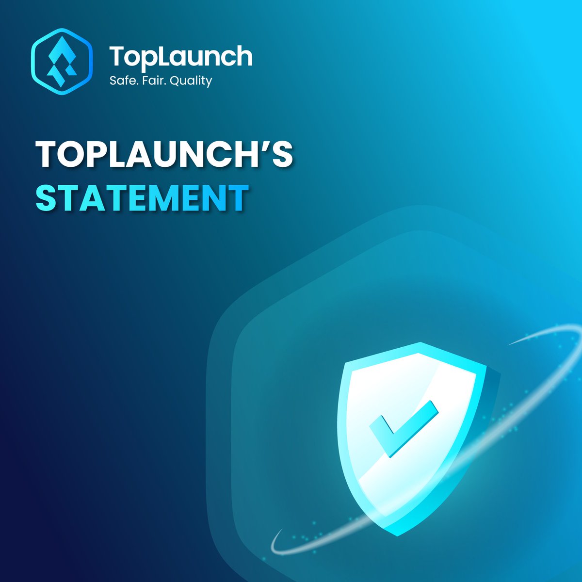 TopLaunchio's tweet photo. 📌 “TopLaunch: The launchpad comes with Safe, Fair &amp; Quality”

TopLaunch aims to build a project where investors' safety is on top priority with our expert research. 
#branding #TopLaunch #launchpad #Web3 #statement https://t.co/qoSpL6hJOJ