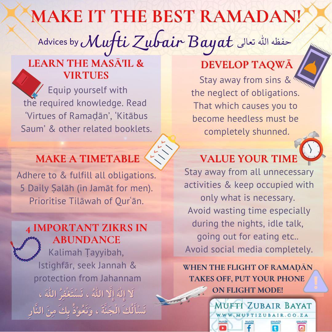 MuftiZB's tweet photo. #MakeItTheBest #Ramadan #Inspiration #MuftiZB https://t.co/phMjV6bR8J https://t.co/RCD7dIhFVV