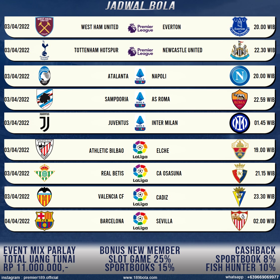 premier189's tweet photo. Jadwal Bola Hari ini

#JuveInter #premier189 Hujan https://t.co/S5ZnFSy4kl