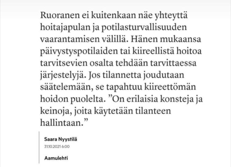 JescaRantanen's tweet photo. 31.10-21 ja 2.4-22. Sama sairaala. Sama HR johtaja. Miksi hoitajavaje joka nyt niin huolettaa ei ollut syksyllä ongelma? #tays #tayssairaala #hoitajalakko #aamulehti @aamulehti @Tehy_ry @millaryt https://t.co/4jXPw2rSkV