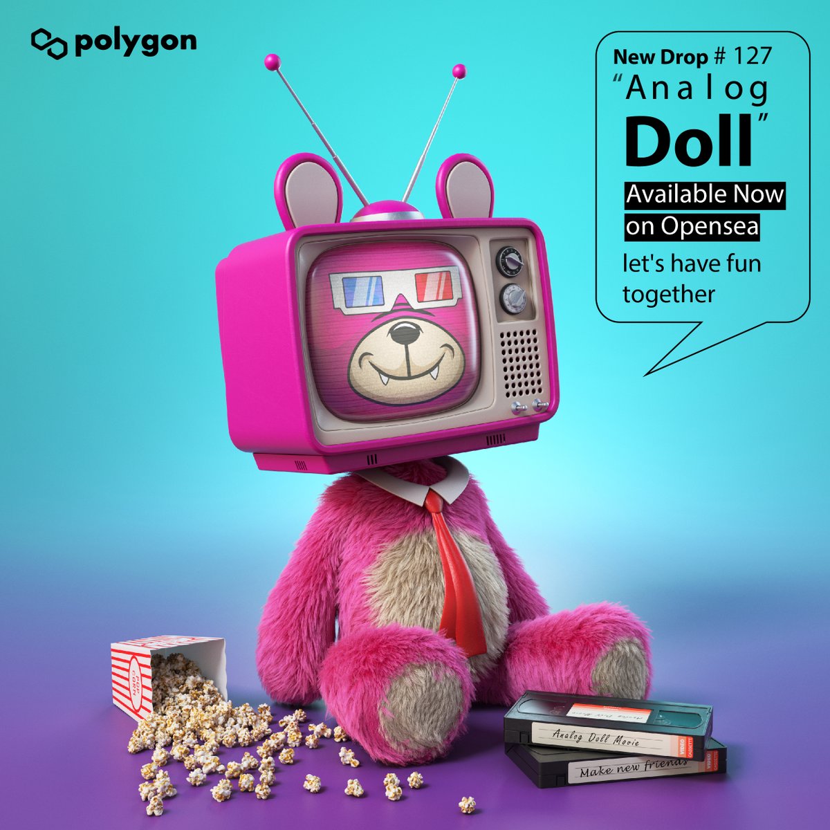 sunya119's tweet photo. New Drop!! "Analog Doll" #127
on @0xPolygon @opensea📺📼📼📼
Let's have fun together.

https://t.co/lKS7gPIpe5

Join Discord : https://t.co/0xIbjCYeRZ

#NFT #NFTS #NFTCommunity #NFTdrop #nftart #OpenSeaNTF #NFTartists #Polygon #NFTcollection  #NFTJPN https://t.co/MSZsIu0vUr