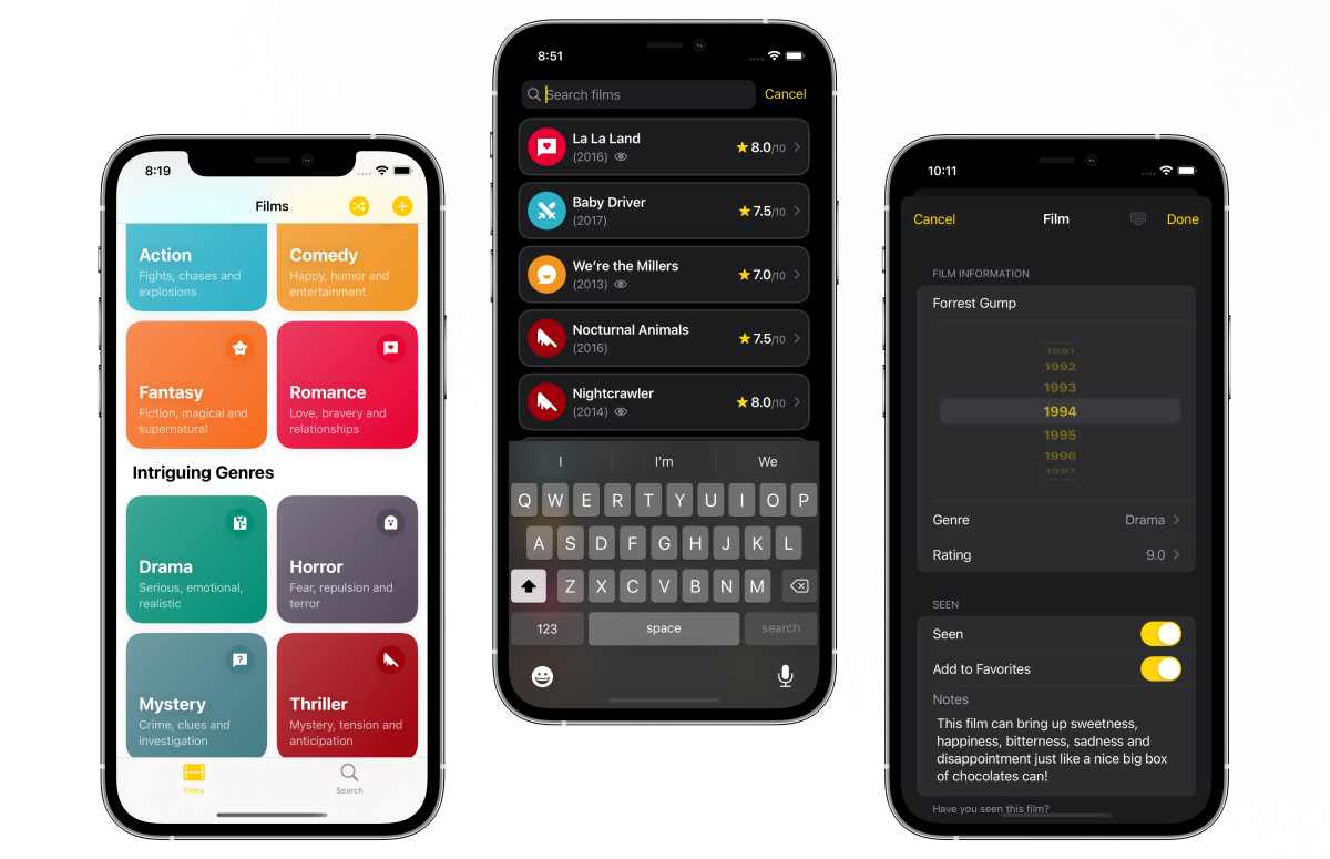 FilmBuffApp's tweet photo. Film Buff 1.0.2 is here! 🍿

https://t.co/5hmFvRogQT

New:
– The search bar is now always visible and accessible, even when scrolling!
– Minor retouches to the adding film screen's design!
Enhancements:
– Improved performance so that it runs even smoother on your device. https://t.co/LamZ9G8w2R
