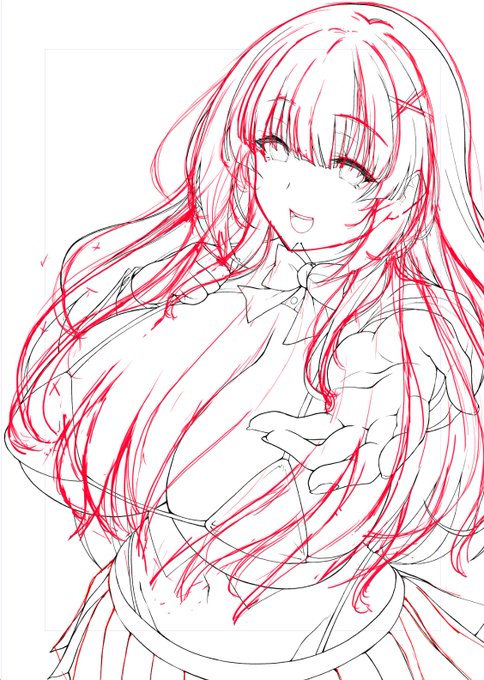 しっくりこなくて顔修正してたら髪からなにまで修正してる 