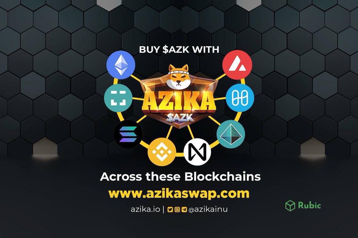 azikainu's tweet photo. Announcement 📣 :

The multichain swap is now live at https://t.co/EFJTIgaz9T

This will allow investors to purchase AZIKA INU tokens with basically any network.

Chains included: 

Near, BSC, Eth, Aurora, solana, Harmony, xDai, avalanche

#Azika #BSC #1000xgem #AzikaArmy https://t.co/jAtKs9fxpl