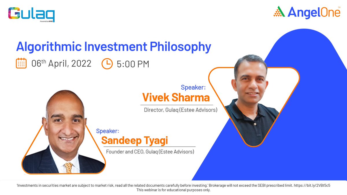 Learn about Algorithmic Investment Philosophy with Gulaq!

Join our YouTube channel and attend the #Webinar: youtu.be/adB2CbU51oM

#AngelOne #AngelOneForAll #Investment #StockMarket #Stocks #ShareMarket