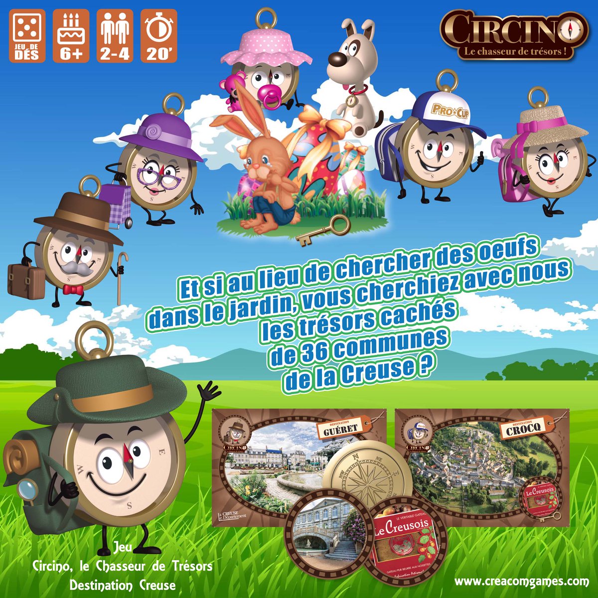 CreacomGames's tweet photo. Circino, le Chasseur de Tr��sors - Destination Creuse 🎲
https://t.co/swfot0QUOp
#creacomgames #cadeau #pâques #23 #patrimoine #découverte #famille #jeudesociété #jeu 
@Departement_23 @Tourisme_Creuse https://t.co/6nIbg3wos1