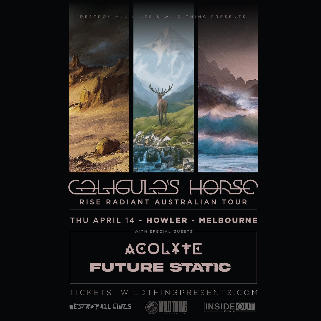 🦌CH x FS 🦌

Surprise! We have the honour of opening for <a href="/CaligulasHorse/">Caligula's Horse</a> Thursday the 14th of April at Howler Melbourne along with Acolyte. If you missed us last night this is your chance to see us again, Melbourne friends!
Tix available from futurestatic.com/tour 😘