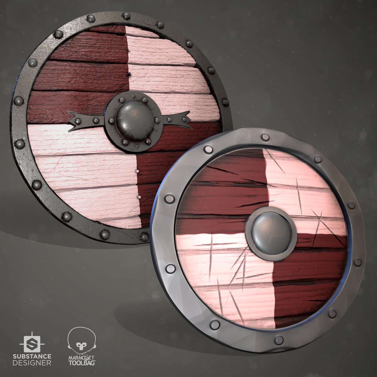 mervkaplan's tweet photo. There is no modeling, sculpting here. This is how magic happens with substance designer. I started with Jonathan Benainous viking shield tutorial and I also made a stylized version based on what I learned. #madewithsubstance #vikingshield
more detail, https://t.co/soju6Wy000 https://t.co/Y0AvasZuwR