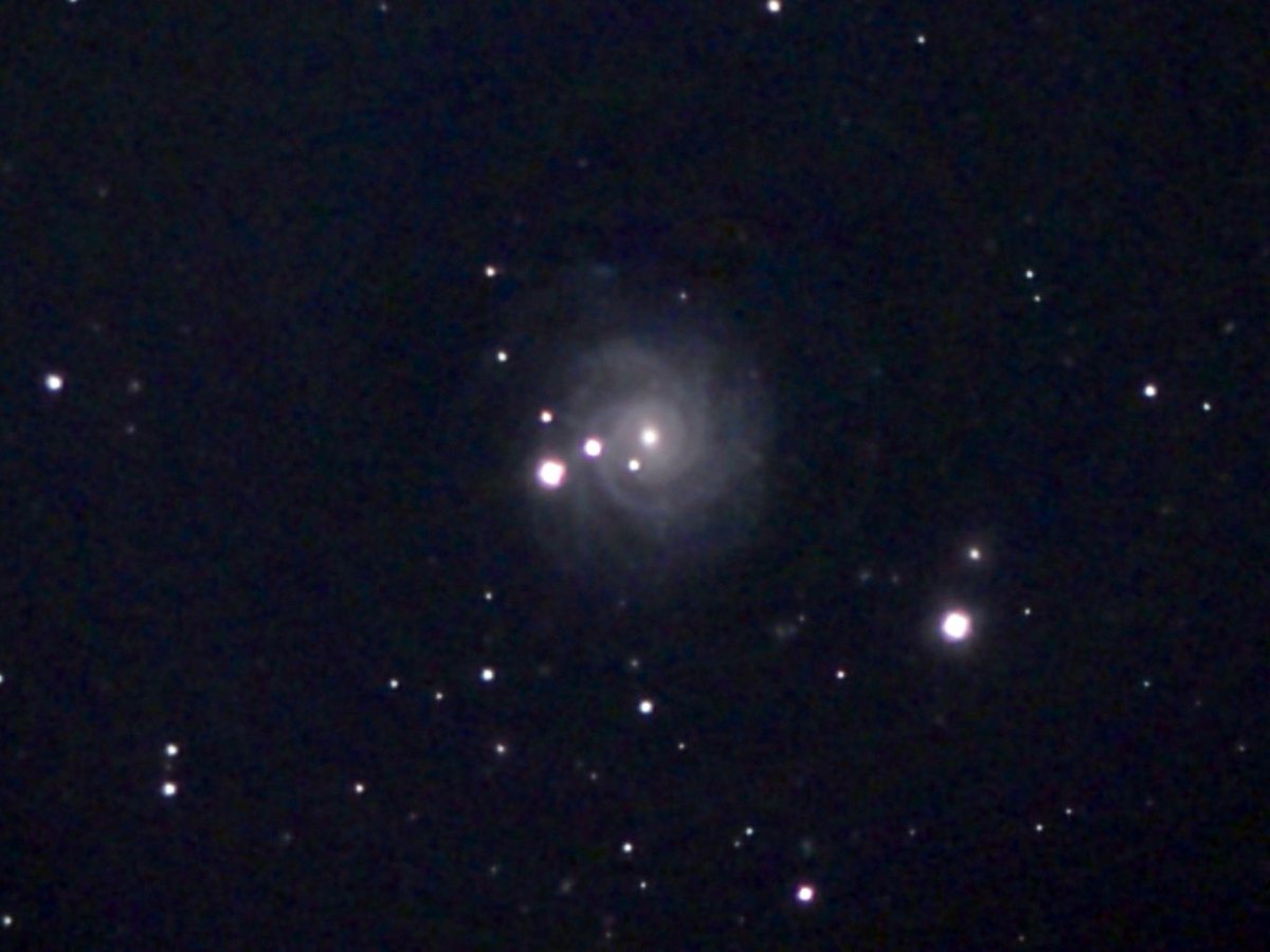 AstroMikeMerri's tweet photo. For last night’s non-#LockDownAstronomy with the #eVscope, a look at the face-on spiral galaxy NGC 3344. As well as its beautiful spiral arms, it is a great example of a ringed galaxy. https://t.co/yaPSEAY0U3