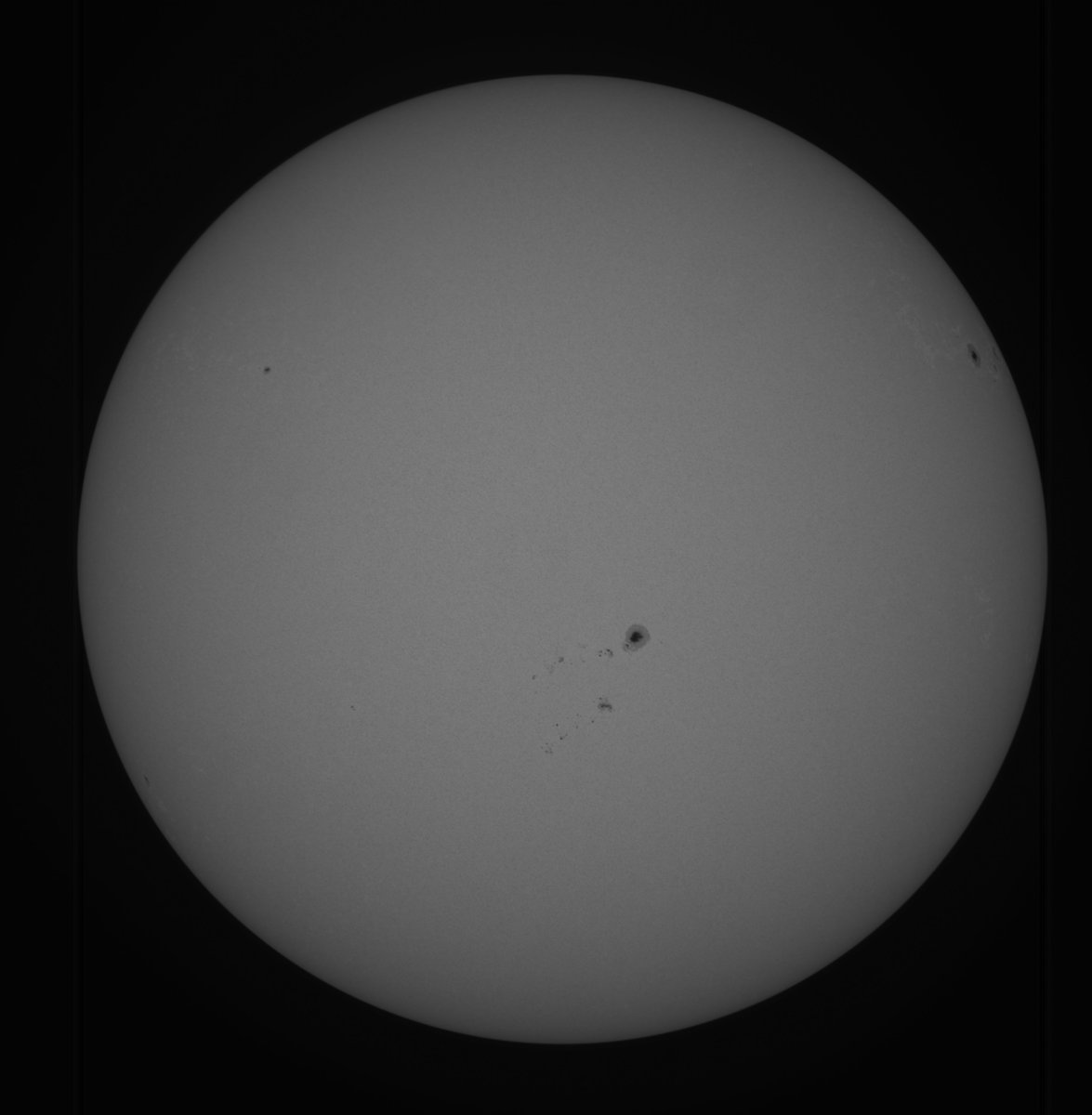 The active sun this morning, labeled and false colour added , and original stacked raw - just rotated and cropped. #astronomy