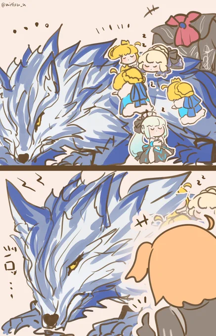 #今日の我が王
狼王ロボと王たち

マシュマロのメッセージを参考にしました～
#FGO #ゆる数 