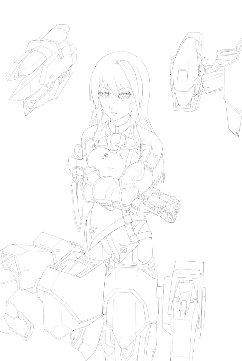 線画完成
はてさてどう処理してくれよう 