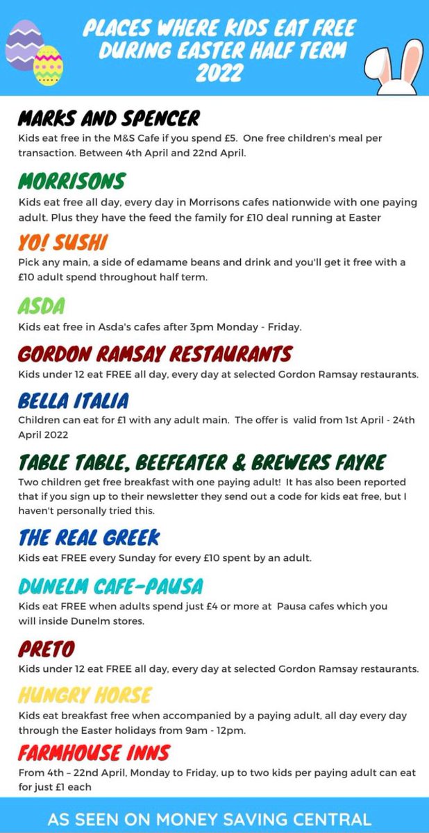 It's brilliant these places have deals on for eating out over the holidays! <a href="/asda/">Asda</a> <a href="/Morrisons/">Morrisons</a> <a href="/marksandspencer/">M&S</a> <a href="/YOSushi/">YO!</a> <a href="/GordonRamsayGRR/">Gordon Ramsay Restaurants</a> @BellaItalia_UK <a href="/HonestHeadteac1/">Honest_Headteacher FCCT</a> <a href="/chrisdysonHT/">Chris Dyson FCCT</a> @DeputySchofield <a href="/A_mcgeeney/">Anthony McGeeney</a> @julie_cass1 <a href="/anson_kari/">SpecialEdHead FCCT</a> <a href="/coachingHT/">Jennifer Rogers</a> #learnlikechampions