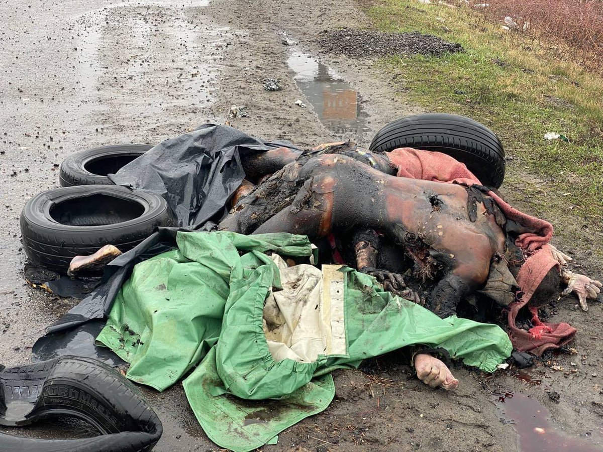 V_Omelyan's tweet photo. Putin’s Red Army crimes against civilians in Kyiv region

@NATO, @UN, @UNHumanRights, @EU_Commission - shall Putin visit your house or will you stop Russian murders before they kill you and rape your family? https://t.co/Cf1iqfOmJF