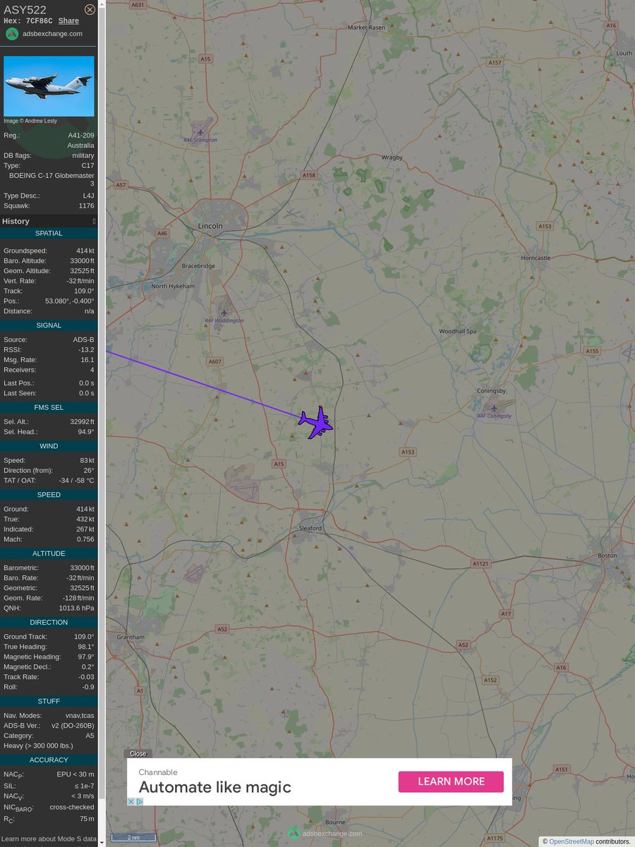 overTresillian's tweet photo. #PlaneAlert ICAO: #7CF86C Tail: #A41209 Flt: #ASY522
Owner: #RoyalAustralianAirForce
Aircraft: #C-17A Globemaster III
2022/04/03 10:57:48
#C17 #TacticalAirlift #Globemaster #ShellBeRight https://t.co/5mvtAdWkZI
https://t.co/ediIE5MkNn https://t.co/5rMkQ1rSib