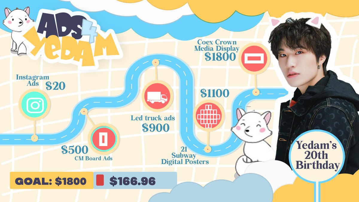𝗬𝗘𝗗𝗔𝗠'𝗦 𝗕𝗜𝗥𝗧𝗛𝗗𝗔𝗬 𝗔𝗗𝗦
Donate here for Yedam's 20th Birthday 🎉! We only have 35 days left before his Birthday! Any amount is of big help. Sharing this post helps a lot as well. Thank you!

GOAL: $1800
CURRENT FUNDS: $166.96

DONATION FORM: 
docs.google.com/forms/d/e/1FAI…