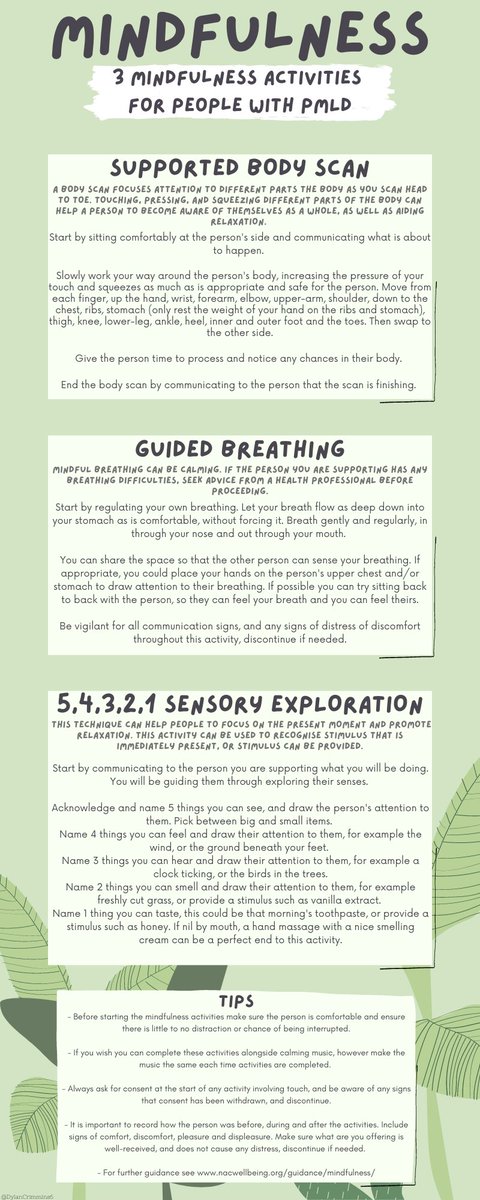 DylanCrimmins6's tweet photo. A guide to 3 #mindful activities that can be used with individuals with #PMLD that I created. Any feedback appreciated! https://t.co/kcjSHNJlgy