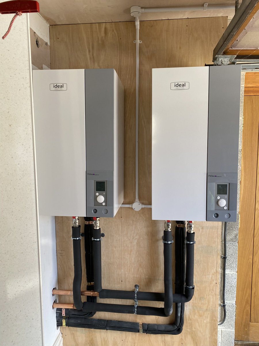 Here’s a twin Ideal ASHP installation we completed near the end of RHI. New kit to the market and from what I’ve seen they should do well