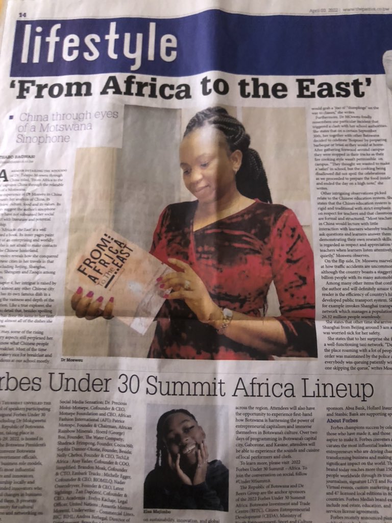 FromAfriToEast's tweet photo. Get yourself a copy of the @thepatriotbw to read about @FromAfriToEast book review 📖 #botswanabooks #arebaleng #botswanaauthora https://t.co/KCGaq8eBXB