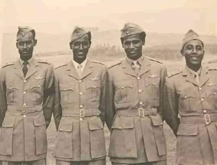 GuyoWAbajirma's tweet photo. The 1st Four pilot’s from  Ethiopia which Ethiopian Airlines hired from the country in 1951.

1. Girma Bedane 
2. Gadisa Guma  
3. Asefa Ayele 
4. Alemayo Abeba 

All are Oromos . https://t.co/X2VQM0BPa1